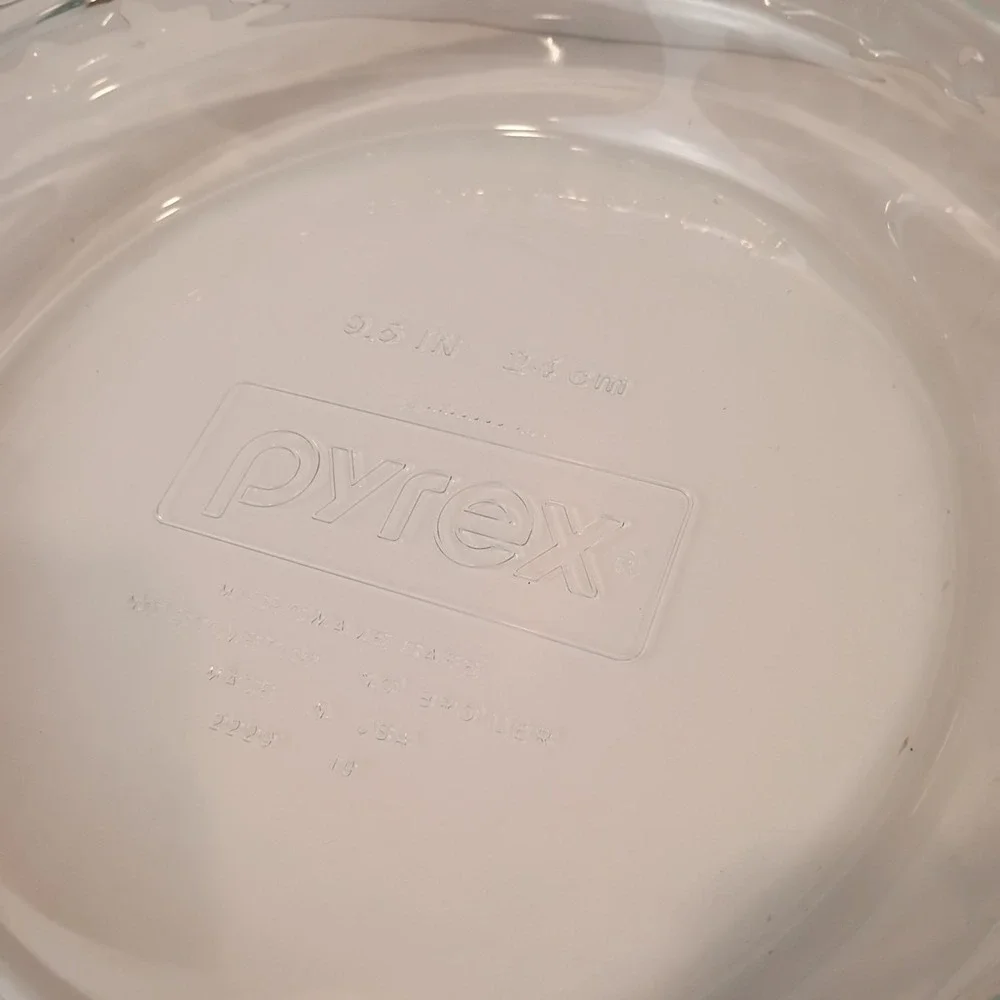 Pyrex Blue Tint Clear Glass Pie Plate Baking Dish 9.5